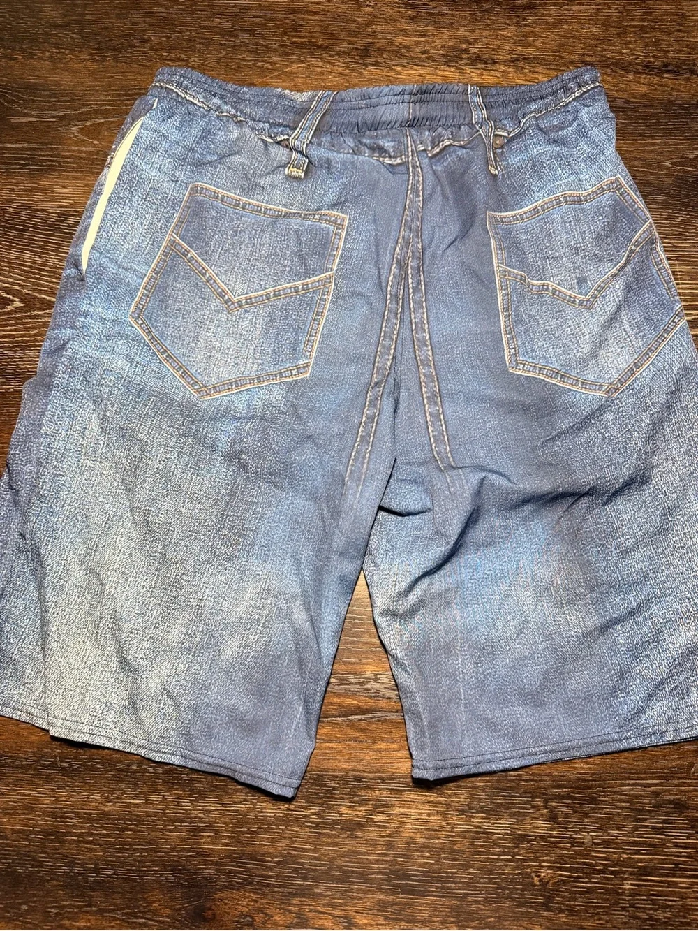 Jorts Jean shorts screen print swim suit